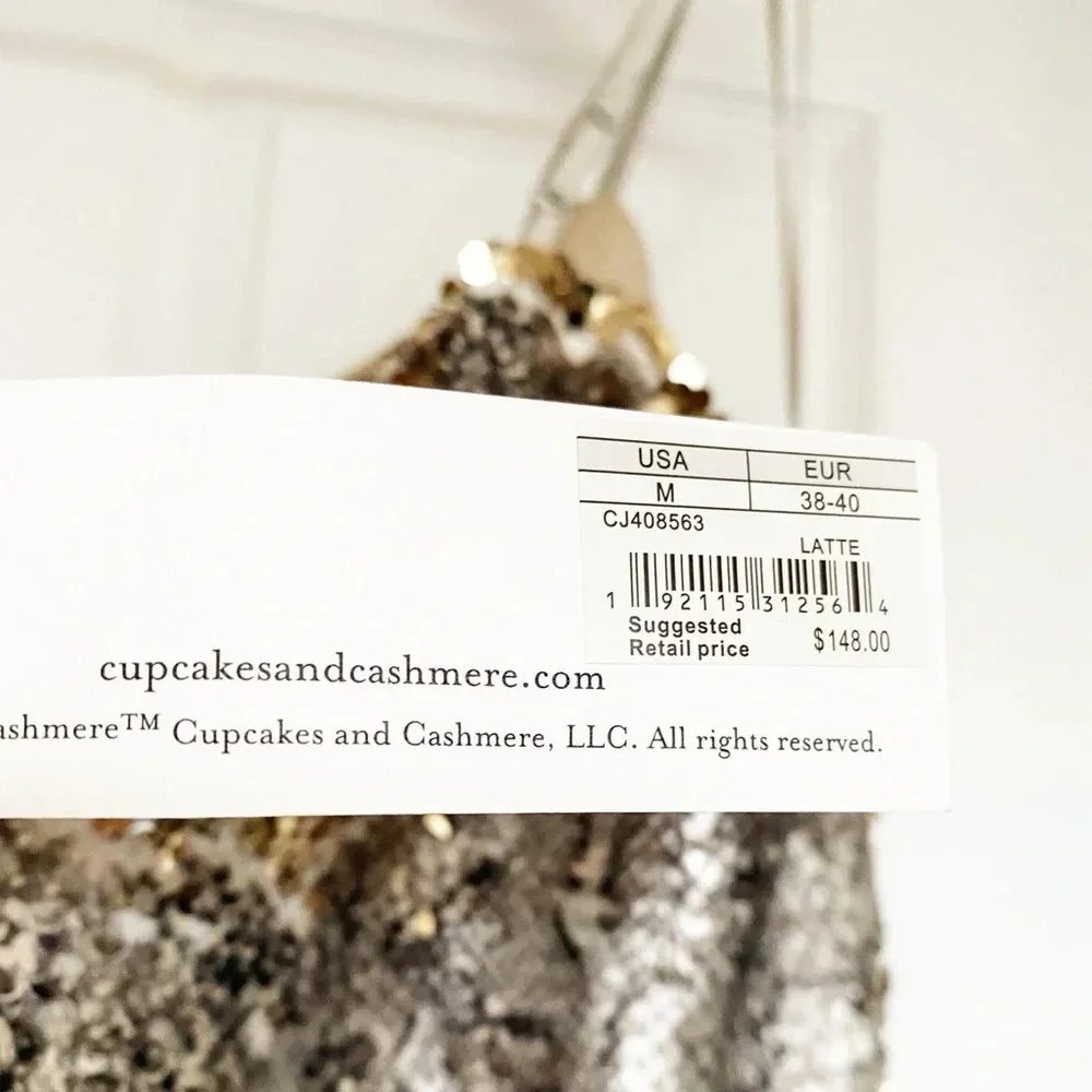 NWT Cupcakes & Cashmere Snakeprint Sequin Spaghetti Strap Mini Dress in Medium - Picture 12 of 16